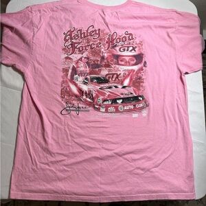 Ashley Force Hood GTX NHRA Drag Racing Pink Graphic T-Shirt Mens L XL